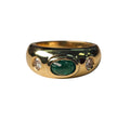 Bezel Set Emerald Ring In 18 Karat Yellow Gold