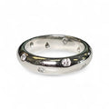 Platinum Ring Band with 10 Burnish Set Diamonds