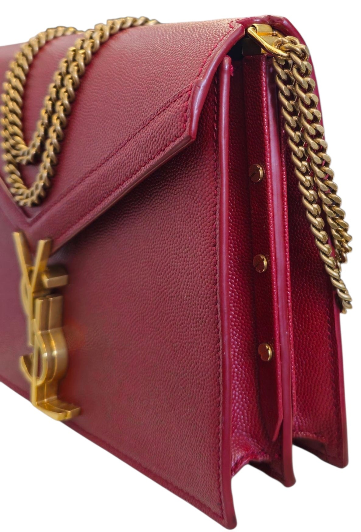 Saint Laurent Leather Cassandre Medium Shoulder HandBag