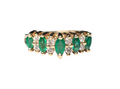 Marquise Emerald Diamond Ring In 14 Karat Yellow Gold