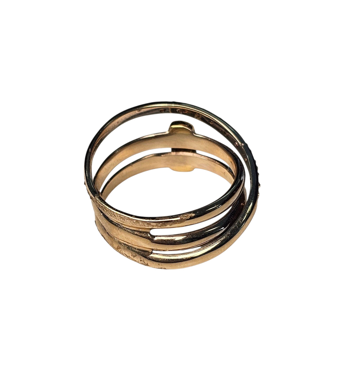 Crisscross Diamond Ring in 18 Karat Two Tone Gold