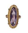 Oval Amethyst Ring in 14 KT Yellow Gold
