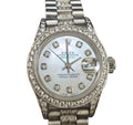 ROLEX LADIES OYSTER PERPETUAL DATEJUST  DIAMOND WATCH IN 18 KARAT WHITE GOLD