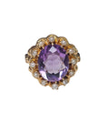 Amethyst Pearl Ring in 14 Karat Yellow Gold
