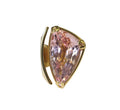Off Trillion Kunzite Hammer Look Custom Designed Ring in 14 Karat Yellow Gold