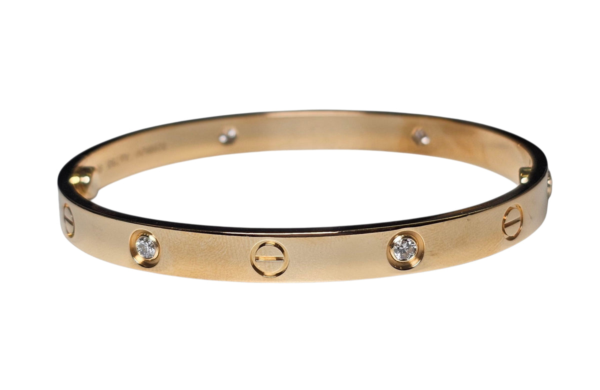 Cartier Diamond Love Bangle Bracelet in 18 Karat Yellow Gold