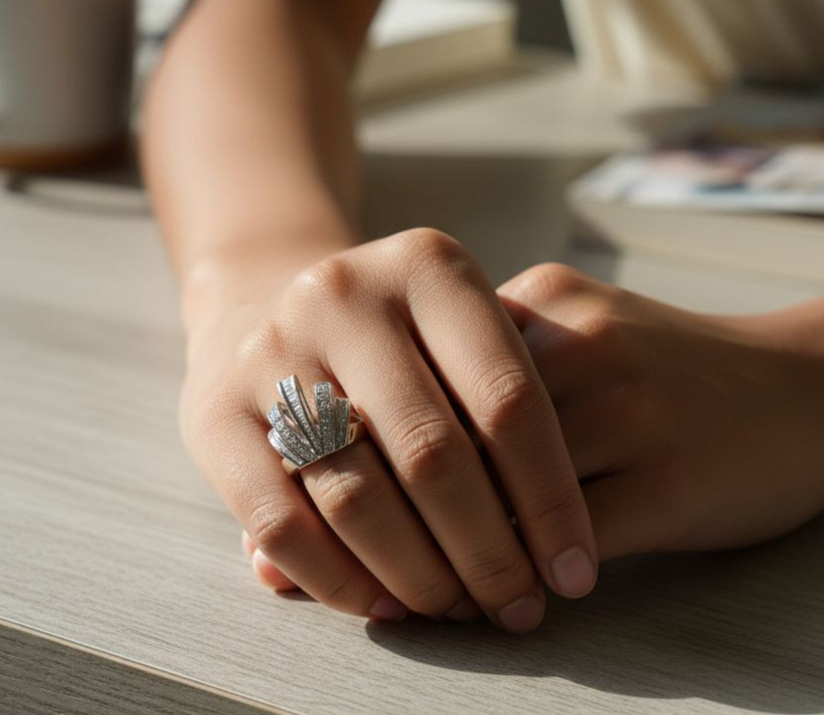 Diamond Baguette Ring in 18 karat White Gold
