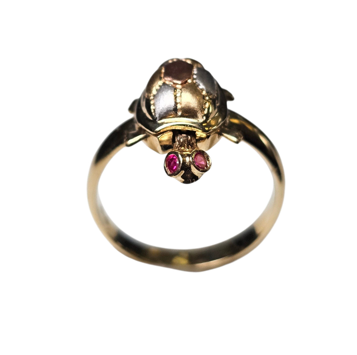 Turtle Ruby Ring in 14 Karat Yellow Gold