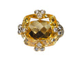 Judith Ripka Yellow Stone and White diamonds 18kt Yellow Gold Ring