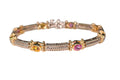 Multi-colored Sapphire Bracelet in Two-tone 14-Karat Gold