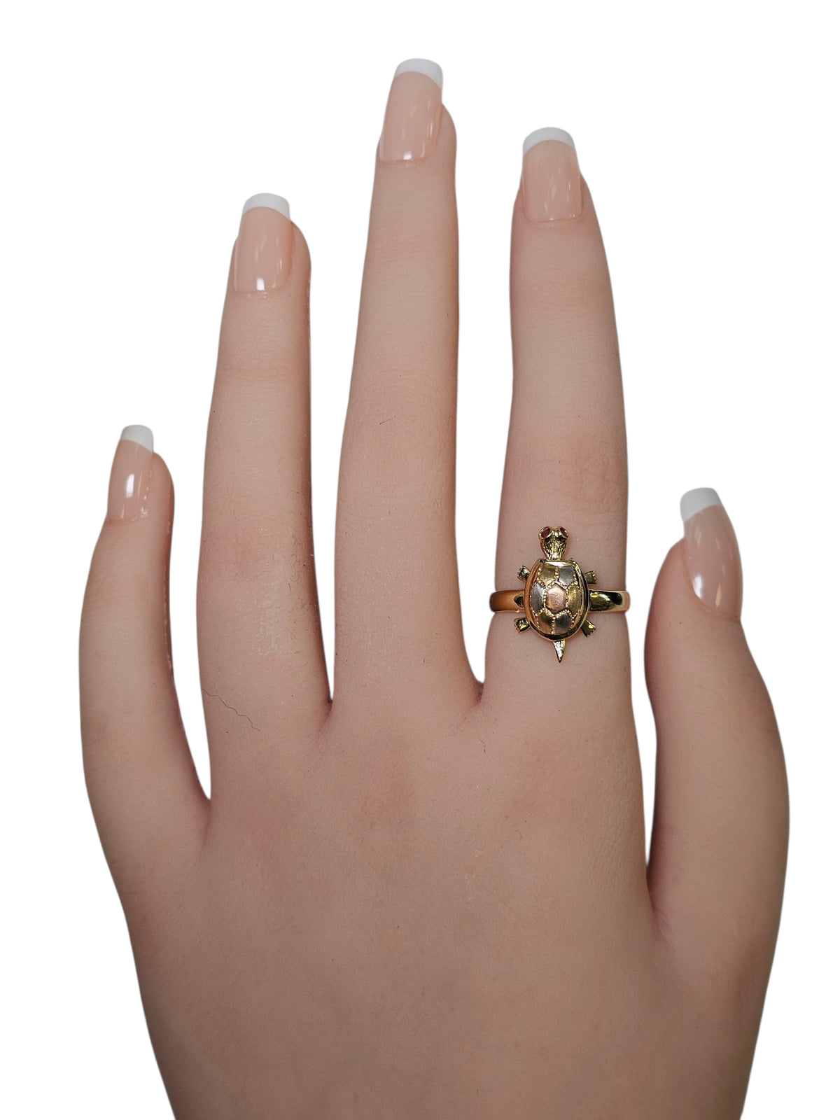 Turtle Ruby Ring in 14 Karat Yellow Gold