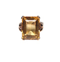 Radiant Citrine Ring in 14 Karat Rose Gold
