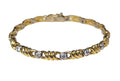 Fancy Link 18k Yellow and White gold Two Tone Bracelet with Bezel Set Diamonds