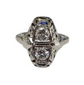 Art Deco Diamond Ring In 20k White Gold