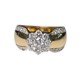 Flower Diamond Ring in 18 Karat Yellow Gold