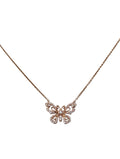 Butterfly-Shaped Diamond Necklace & Pendant , 14K Rose Gold