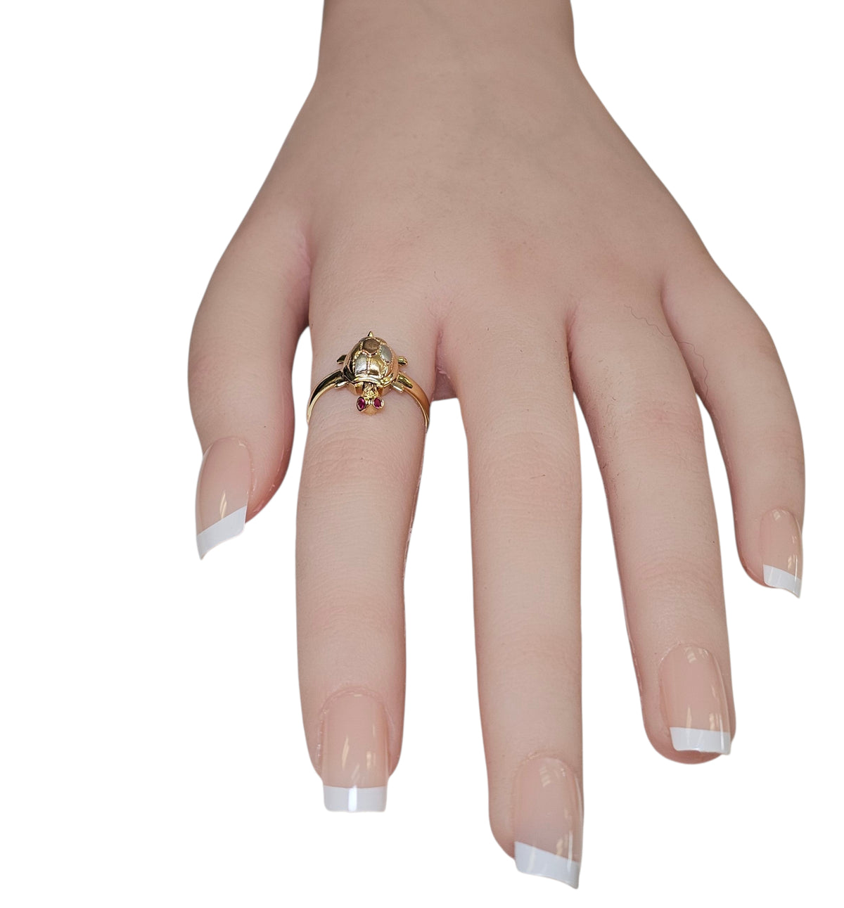 Turtle Ruby Ring in 14 Karat Yellow Gold