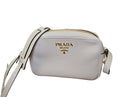WHITE LEATHER PRADA SHOULDER CAMERA HANDBAG