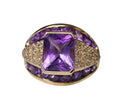 Bulky Amethyst Ring in 10 Karat Yellow gold