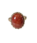Brown Jade Ring in 14 Karat Yellow Ring