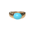 Sleeping Beauty Persian Turquoise Ring in 14 Karat Yellow Gold