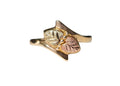 Tri-color Gold Leaf Ring In 10kt yellow Gold