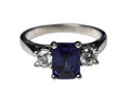 Sapphire Diamond Ring in 14 Karat White Gold