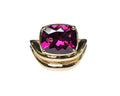 Rhodolite Garnet Cushion Cut Ring in 14 Karat Yellow Gold