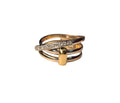 Crisscross Diamond Ring in 18 Karat Two Tone Gold