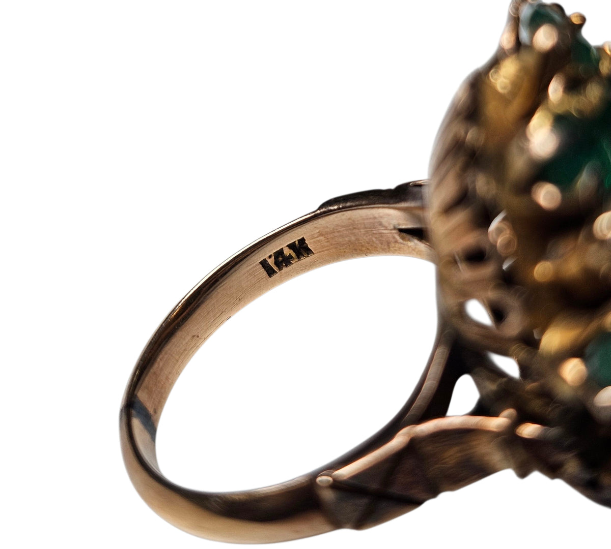 Emerald Pearl Ring in 14 Karat Yellow Gold