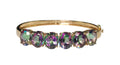Mystic Topaz Bangle Bracelet in 14 Karat Yellow Gold