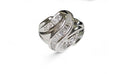 Swirl Baguette and Round Diamond Ring in 14Karat White Gold