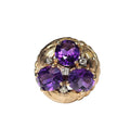 14K Yellow Gold Amethyst and Diamond Ring