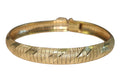 Italian Omega Style Textured Bangle Bracelet made in 14-Karat Yellow Gold
