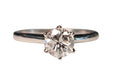 Diamond Solitaire 6-Prong Setting Engagement Ring made in 14-Karat W.G