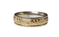 Gold Band Ring Two-Tone 14k White and Yellow Gold