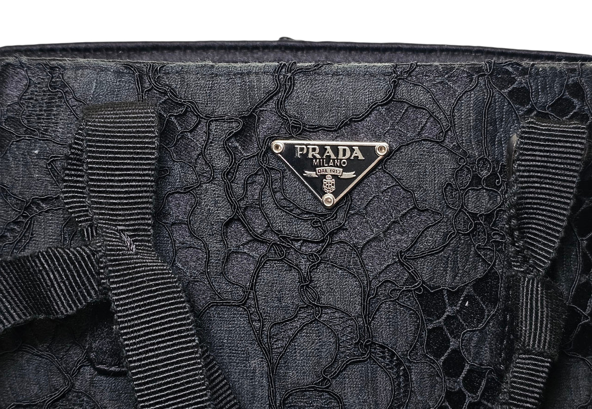 PRADA SILK MINI TOP HANDLE TOTE HANDBAG