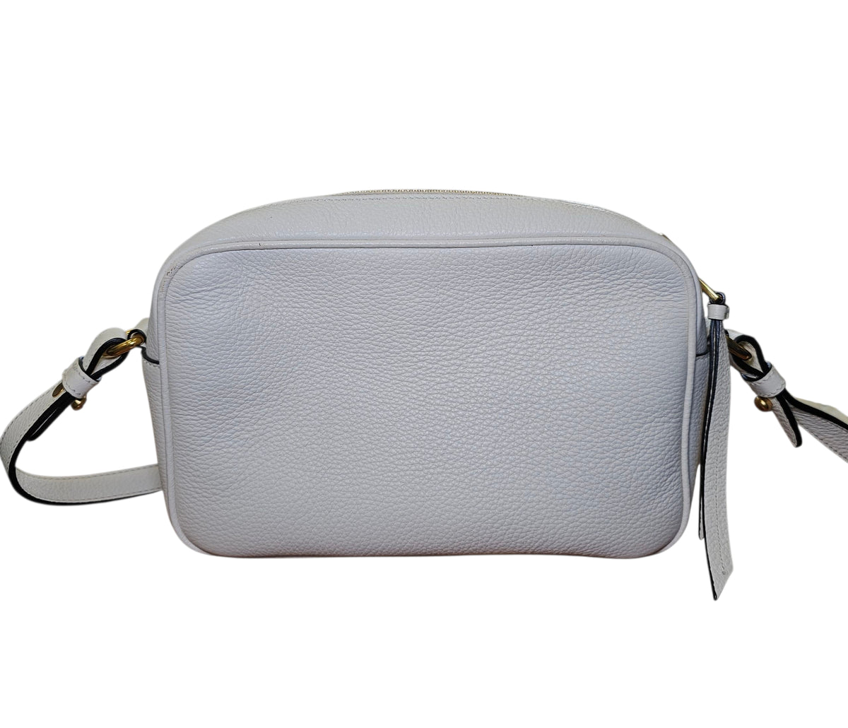WHITE LEATHER PRADA SHOULDER CAMERA HANDBAG