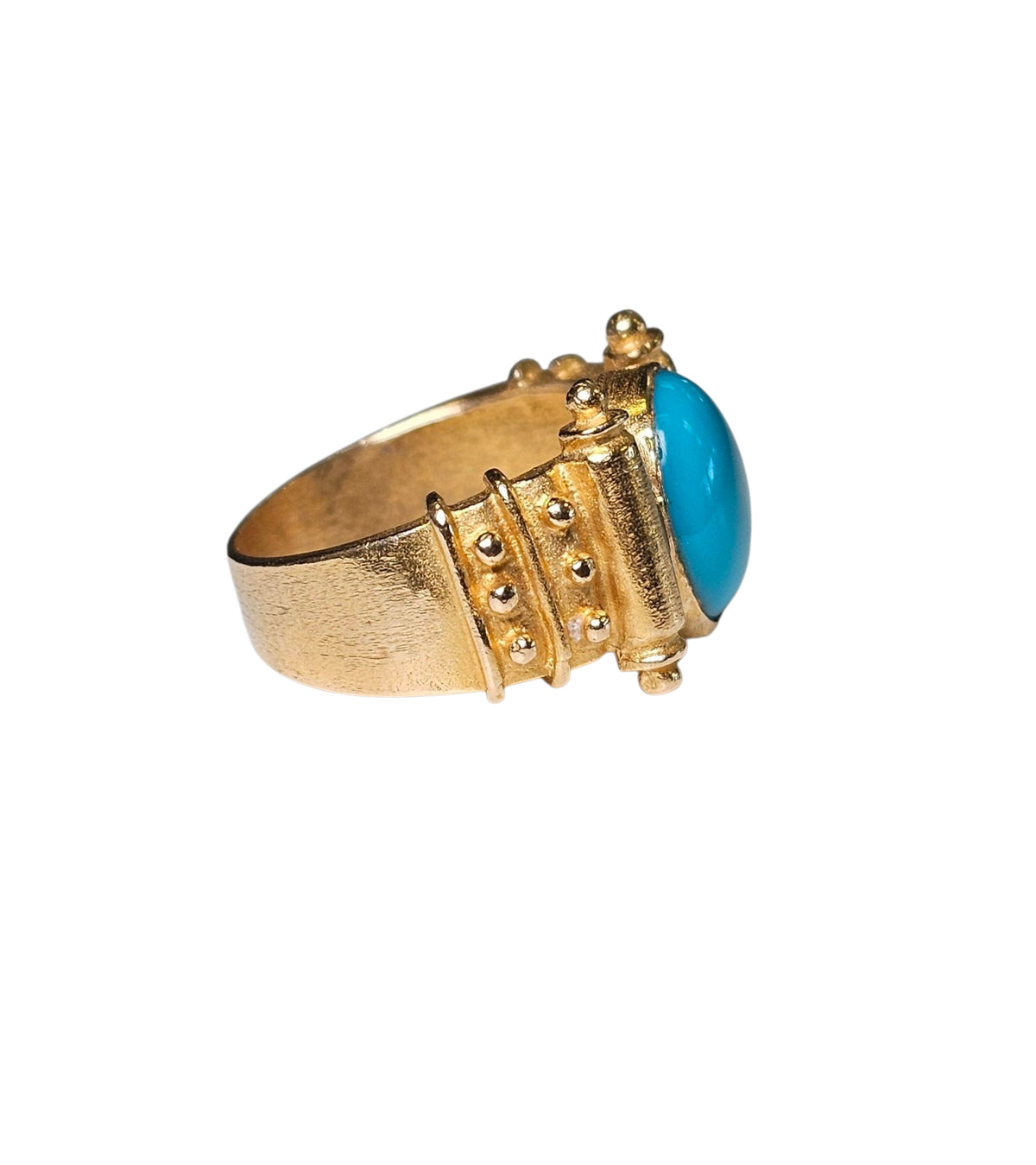 Vintage Turquoise Ring in 18K Yellow Gold