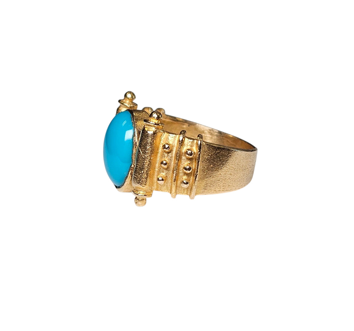 Vintage Turquoise Ring in 18K Yellow Gold