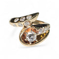 Diamond Bypass Style Engagement Ring in 14-Karat Yellow Gold