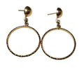 Open Circle Dangle Vintage Hoop Earrings in 14 Karat Yellow Gold