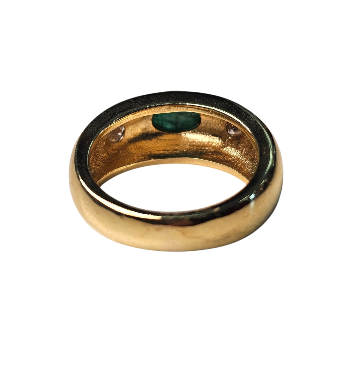Bezel Set Emerald Ring In 18 Karat Yellow Gold