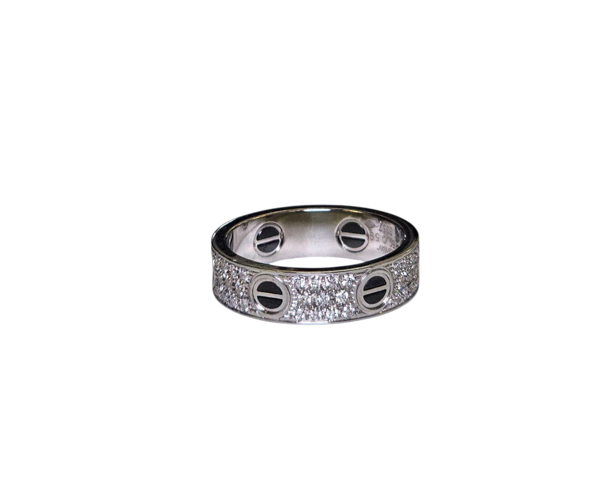 Love Diamond Ring in 18Kt White Gold with Diamonds