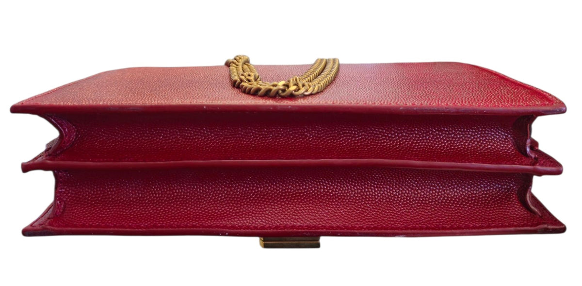 Saint Laurent Leather Cassandre Medium Shoulder HandBag