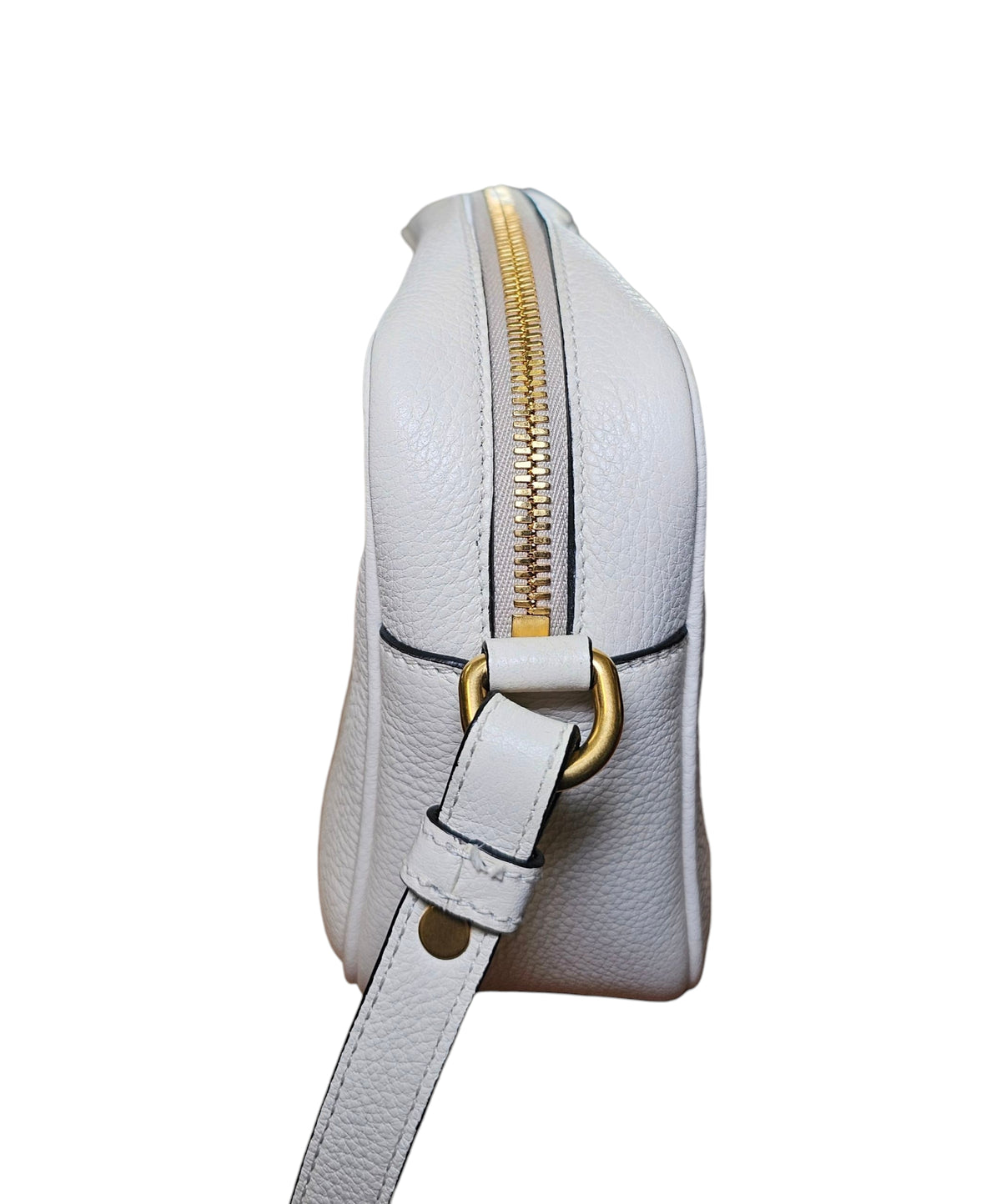 WHITE LEATHER PRADA SHOULDER CAMERA HANDBAG