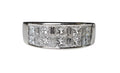 Princess and Baguette Diamond Band in 18 Karat White Gold
