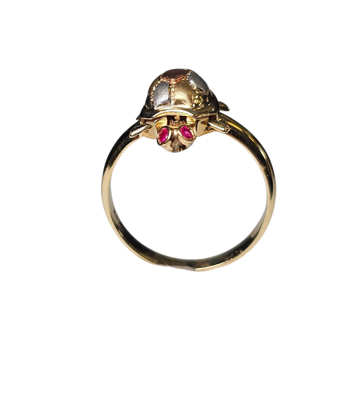 Turtle Ruby Ring in 14 Karat Yellow Gold