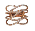 14K Rose Gold Diamond Crossover Women's Ring