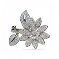Flower Ring with Diamond in 18 Karat White Gold
